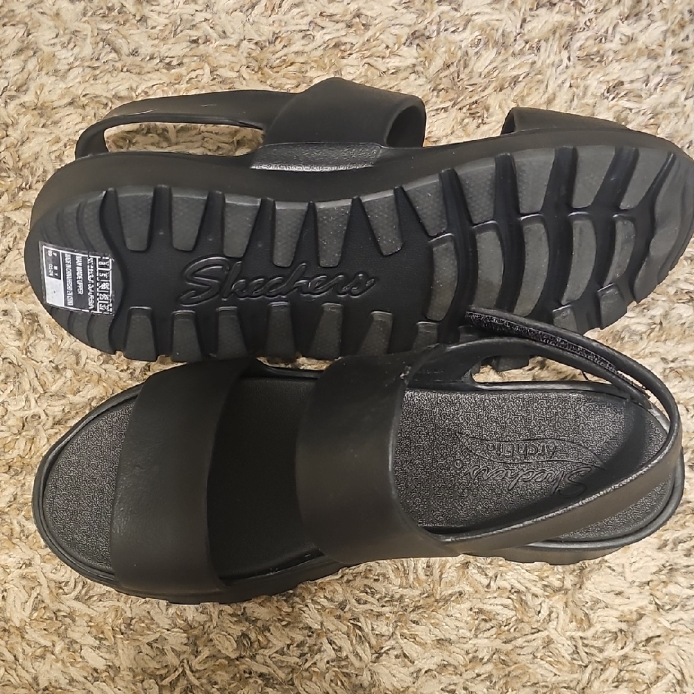 Skechers Charcoal Open-Toe Sandals